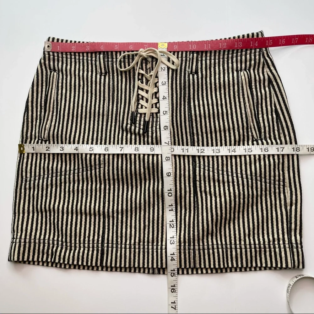 Madewell Ticking Striped Lace Up Baseball Skirt Size 4